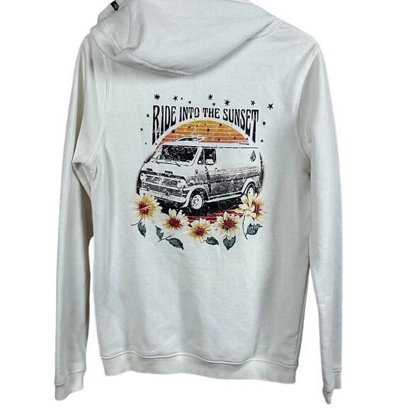 Volcom White Ride into the Sunset White Hoodie size S - Picture 3 of 8